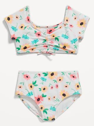 Patterned Ruched Tankini Swim Set for Girls | Old Navy (US)