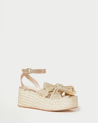 Posey Gold Pleated Flatform Espadrille | Loeffler Randall