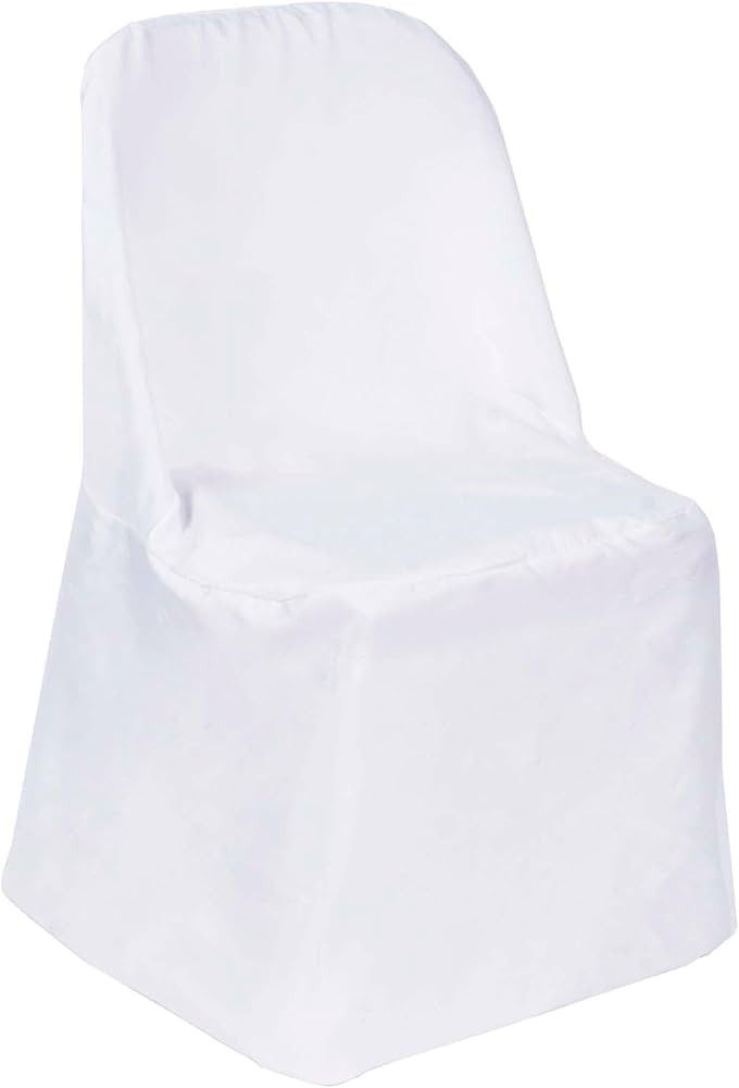 TABLECLOTHSFACTORY White Folding Chair Cover-Flat | Amazon (US)