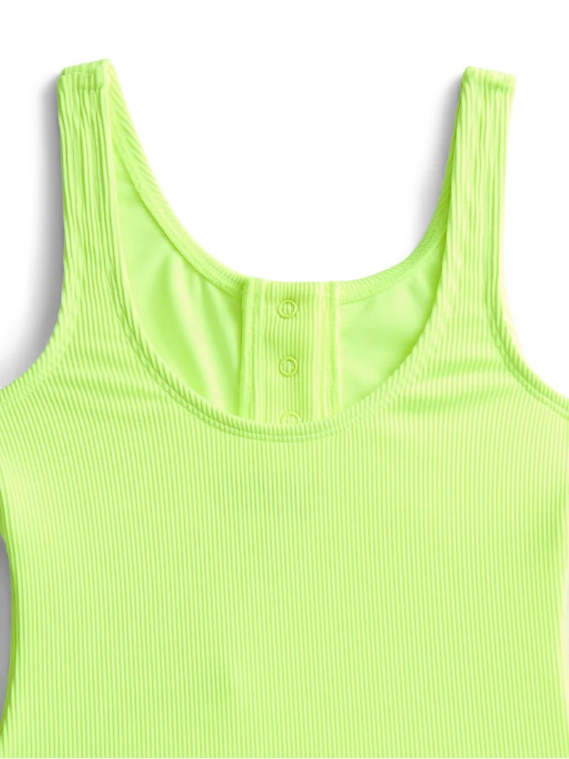 Weekend Academy Girls Henley Rib One Piece Swimsuit, Sizes 4-18 | Walmart (US)
