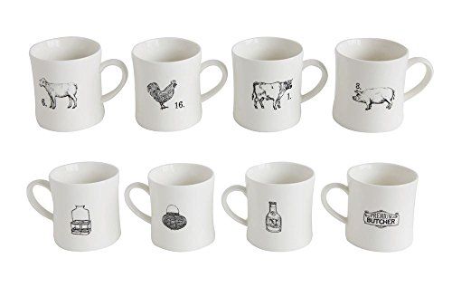 Creative Co-Op Stoneware Farm Animal Mugs, Set of 4 | Amazon (US)