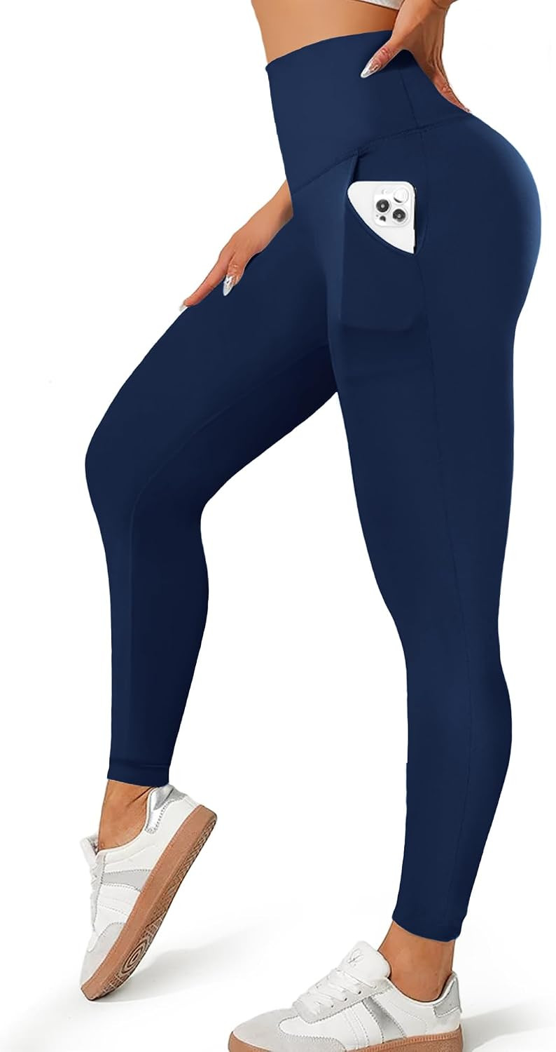MOREFEEL Leggings with Pockets for Women, High Waisted Tummy Control Workout Hip Lift Yoga Pants Activewear | Amazon (US)