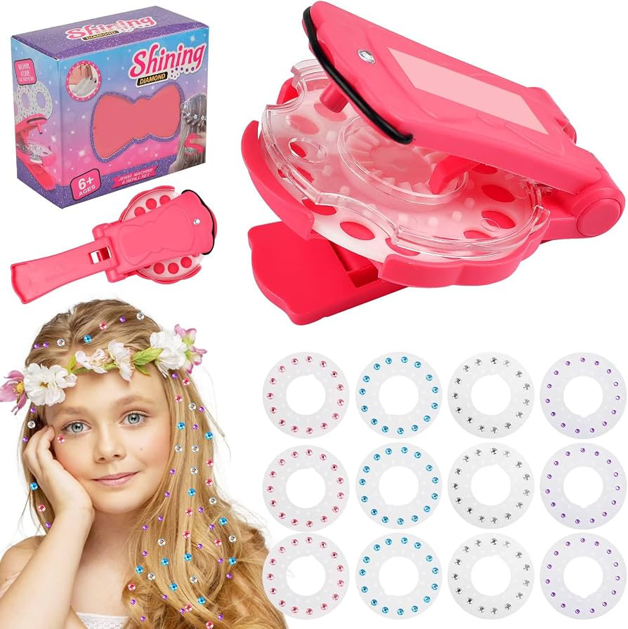 Hair Gem Stamper, Hair Decoration Kit with 180 Gems \u2013 Gift for Girls Age 6\u201312 for Birth... | Amazon (UK)