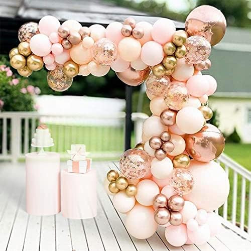 134pcs Macaron Orange Balloon Garland Arch Kit Metallic Chrome Ballons with 4D Globos and Rose Go... | Amazon (US)
