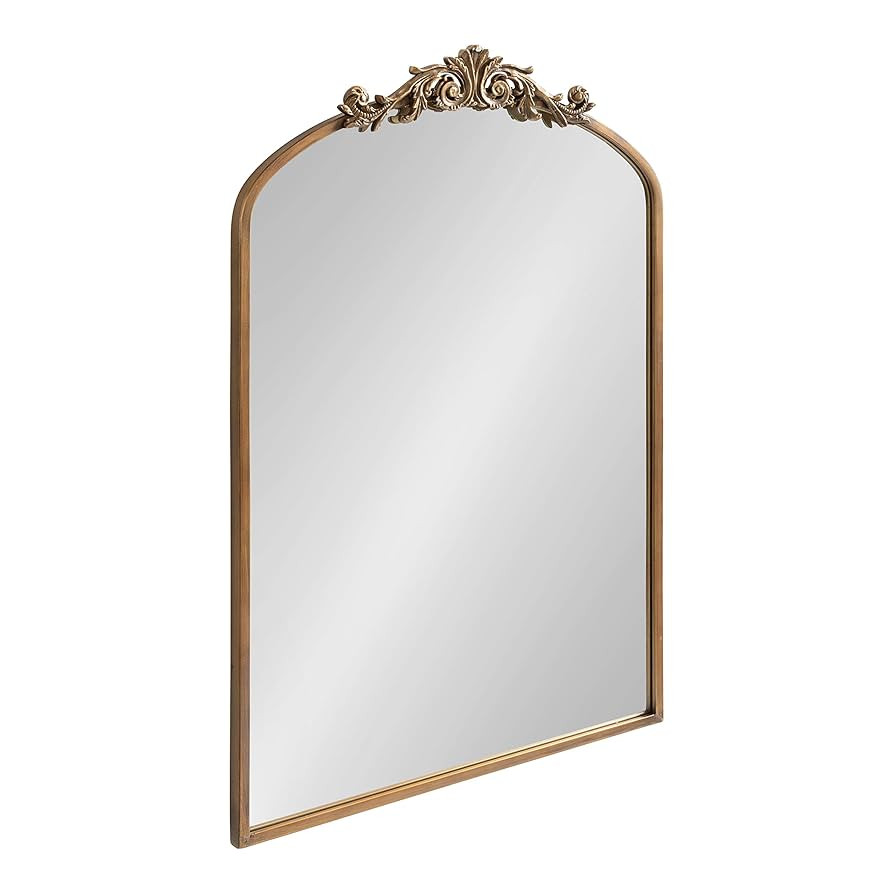 Kate and Laurel Arendahl Traditional Arch Mirror, 24 x 36, Antique Gold, Baroque Inspired Wall De... | Amazon (US)