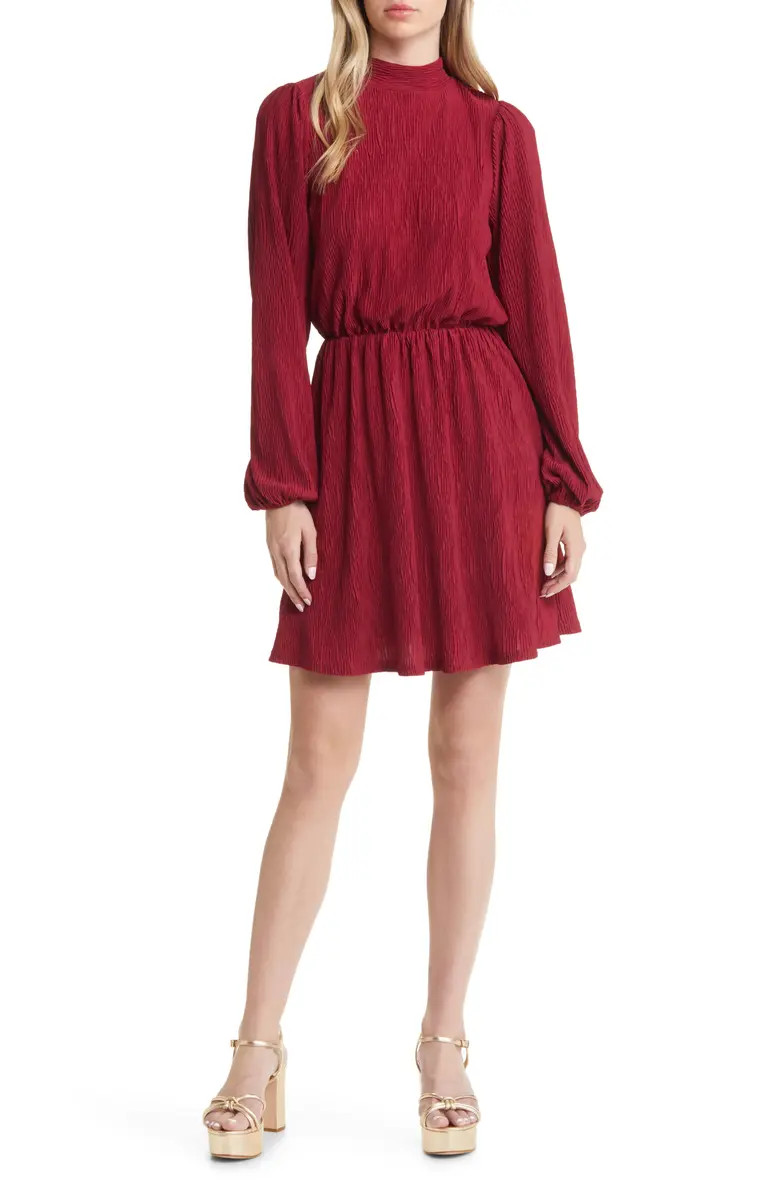 Plissé Long Sleeve Dress | Nordstrom