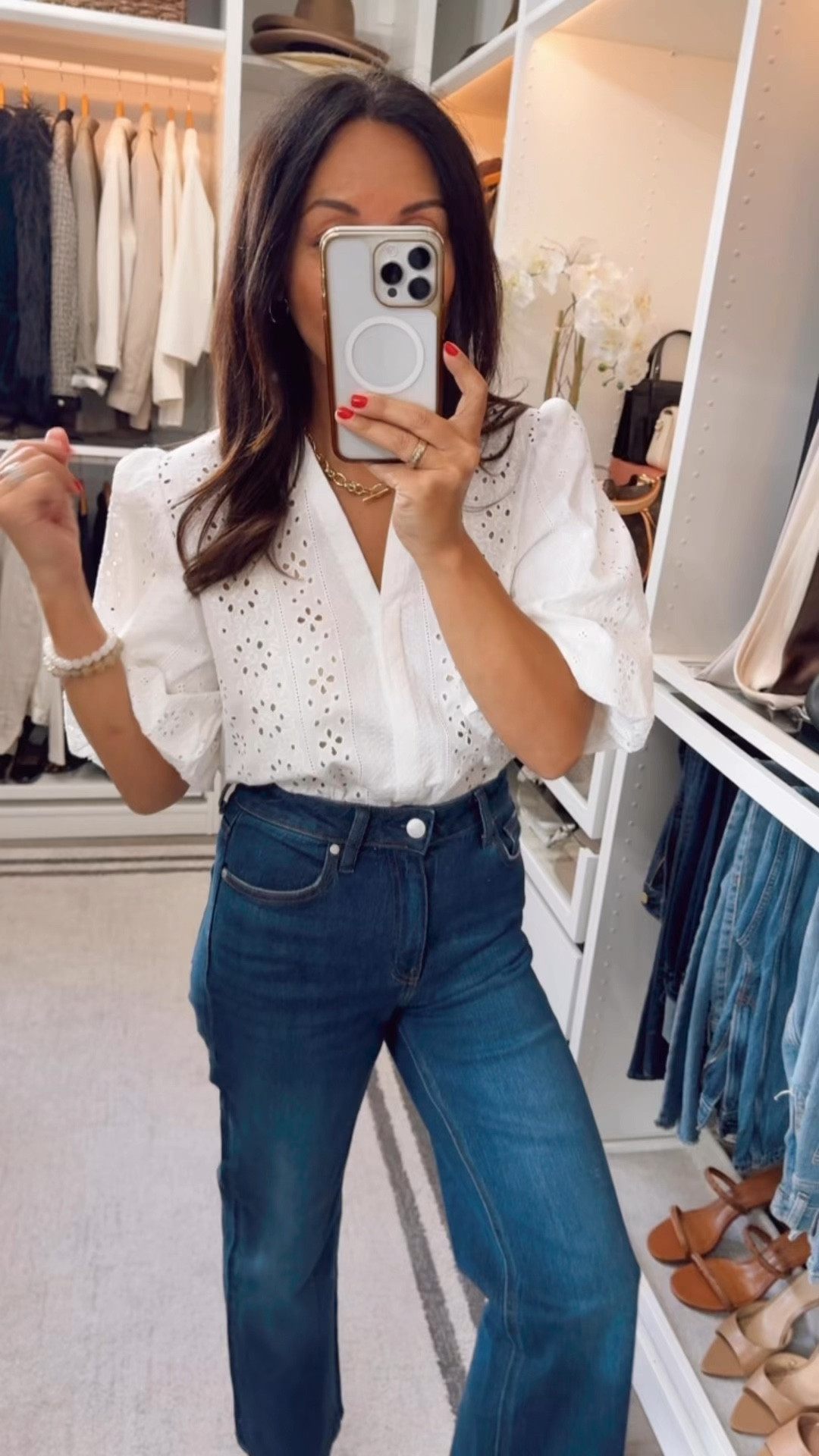 Zara button down runs big consider sizing down. I’m in a small I could have done xs.
Jeans are TTS - the perfect ankle straight- $50! 

#LTKOver40 #LTKStyleTip