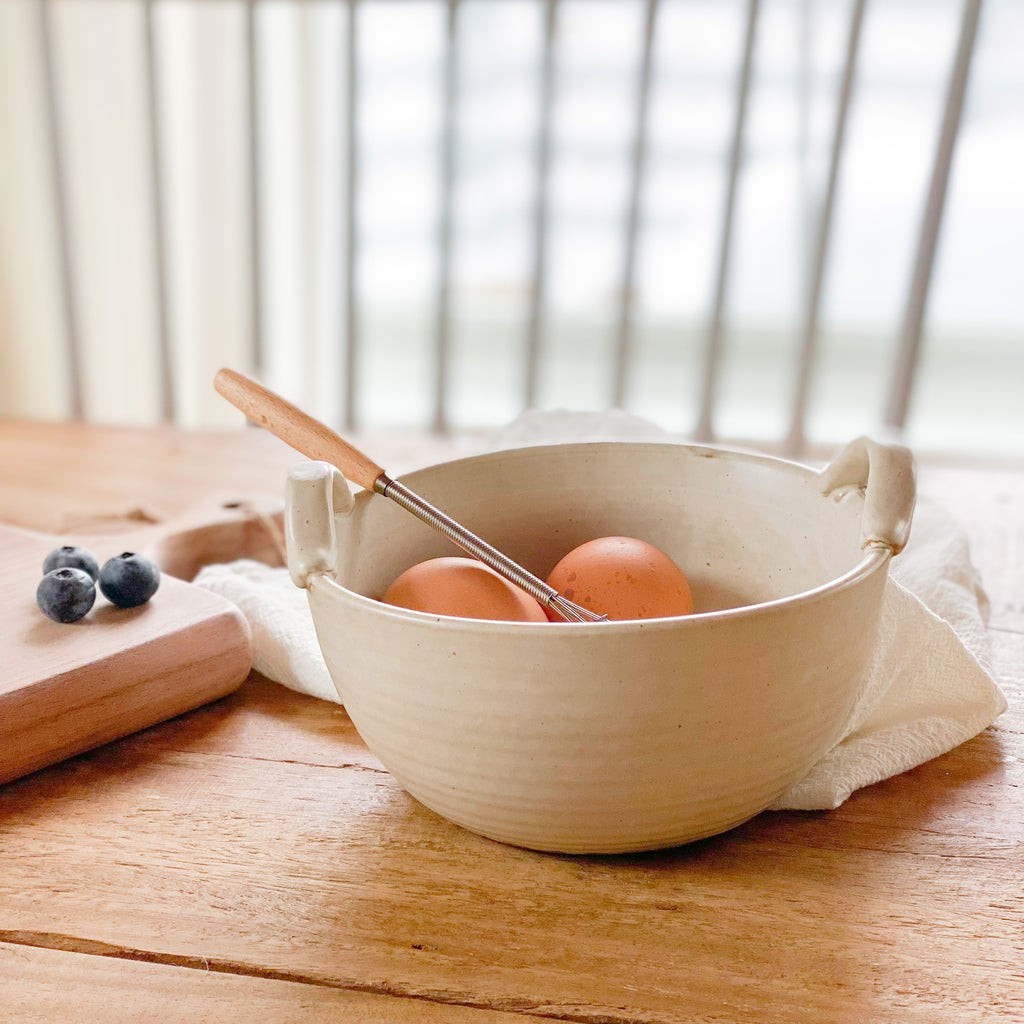 Stoneware Bowl with Whisk | Purple Rose Home