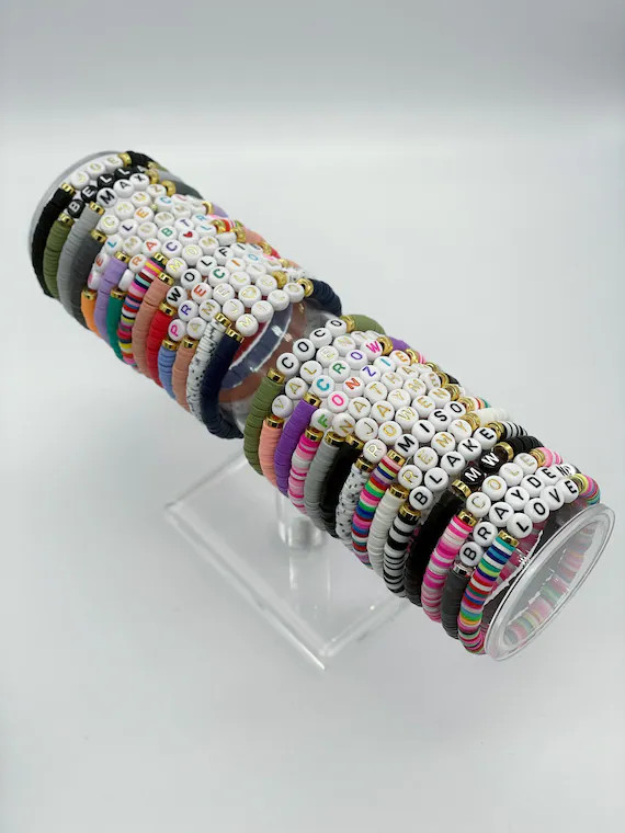 Custom Name Bracelet  Heishi Bead Bracelet | Etsy | Etsy (US)