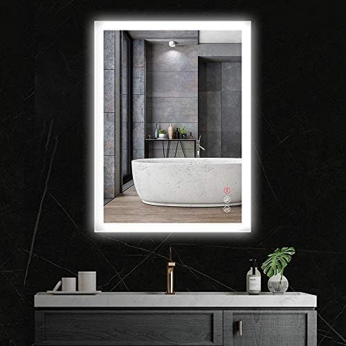 HAUSCHEN HOME 24x32 inch LED Lighted Bathroom Wall Mounted Mirror with High Lumen+CRI 95 Adjustab... | Amazon (US)
