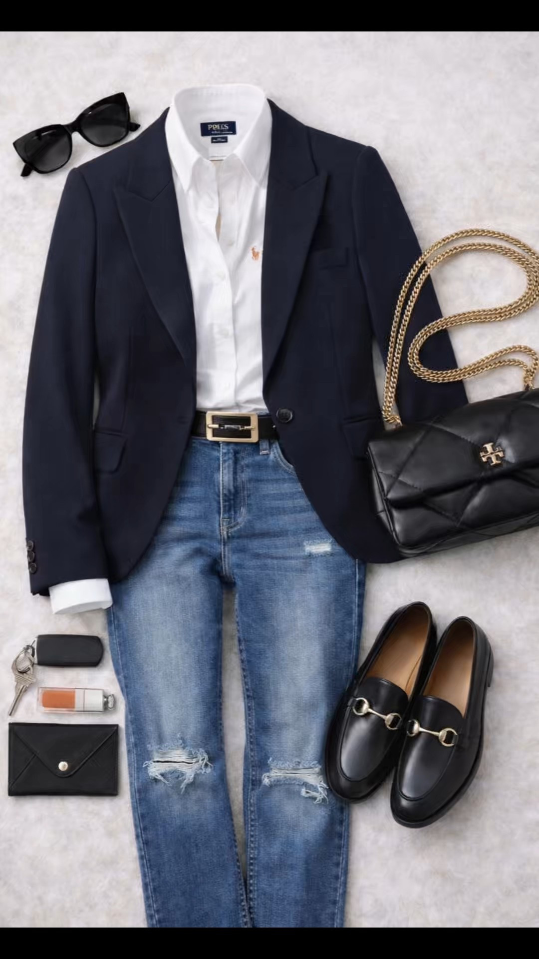 Blazer + jeans = the effortlessly chic formula that never fails 💙✨

This navy blazer perfectly polishes up distressed denim and a crisp white shirt for that “I didn’t try too hard” vibe (even though we totally did 😉). The gold-buckle loafers and quilted bag? Chef’s kiss
Proof that business casual can be anything but boring! Who says you can’t take your work blazer straight into the weekend?

Shop this look and similar styles through my LTK! 🛍️

#LTK #LTKfindsunder100 #LTKstyletip #LTKworkwear #LTKitbag #LTKshoecrush #blazerstyle #casualchic #denimstyle #worktoweekend #ootd #styleblogger #fashioninspo

#LTKdayinmylife #LTKPlusSize