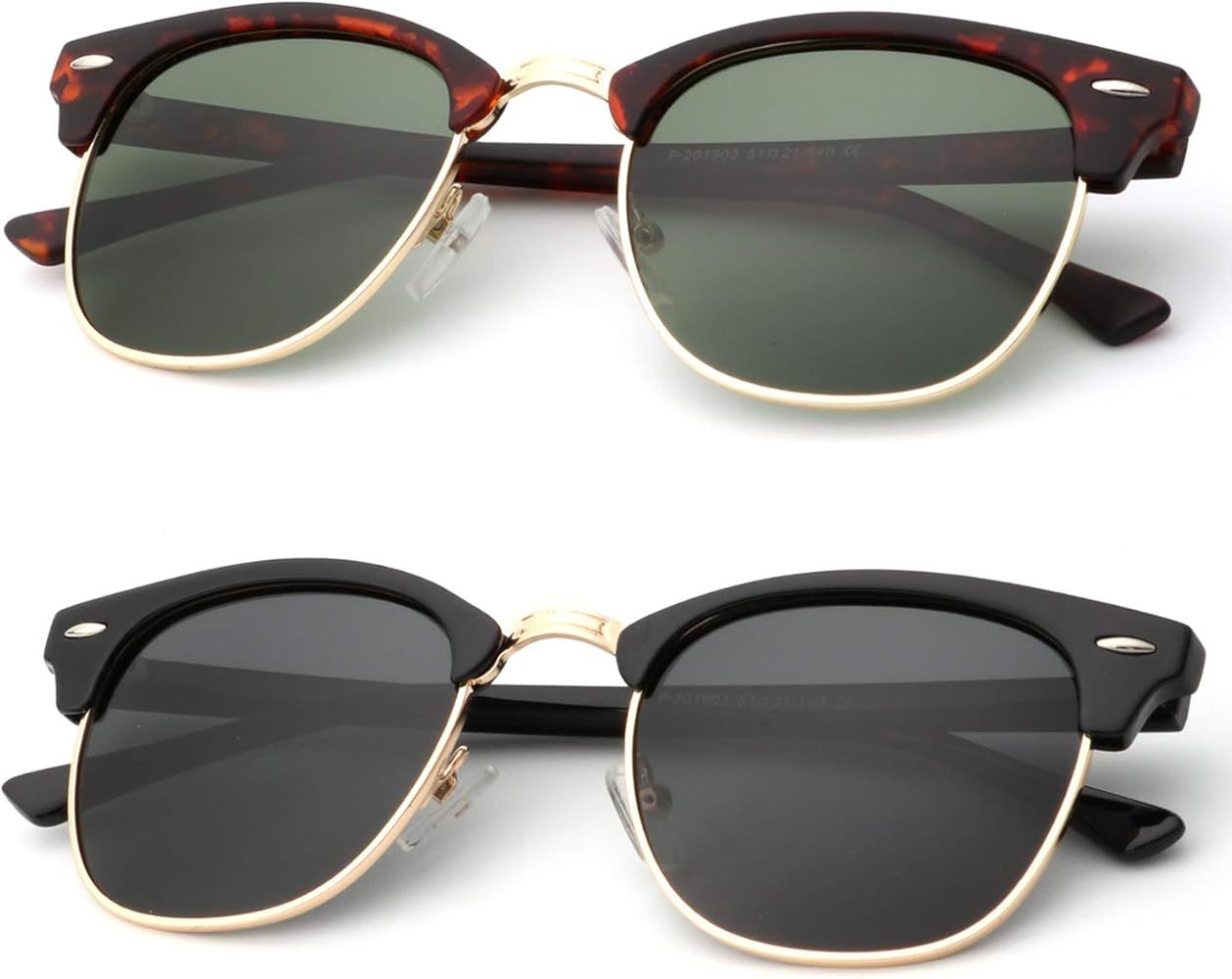 Unisex Polarized Sunglasses Stylish Sun Glasses for Men and Women Color Mirror Lens Multi Pack Op... | Amazon (US)