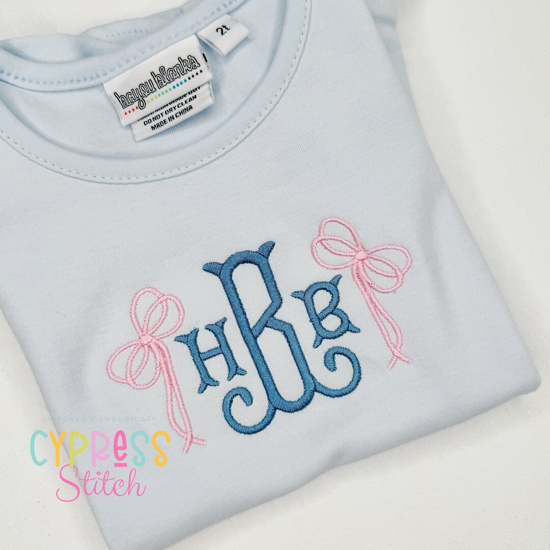 Preppy Girl Bow Shirt, Monogram Bow Shirt, Sweet Girl Monogram, Infant Monogram | Etsy (US)
