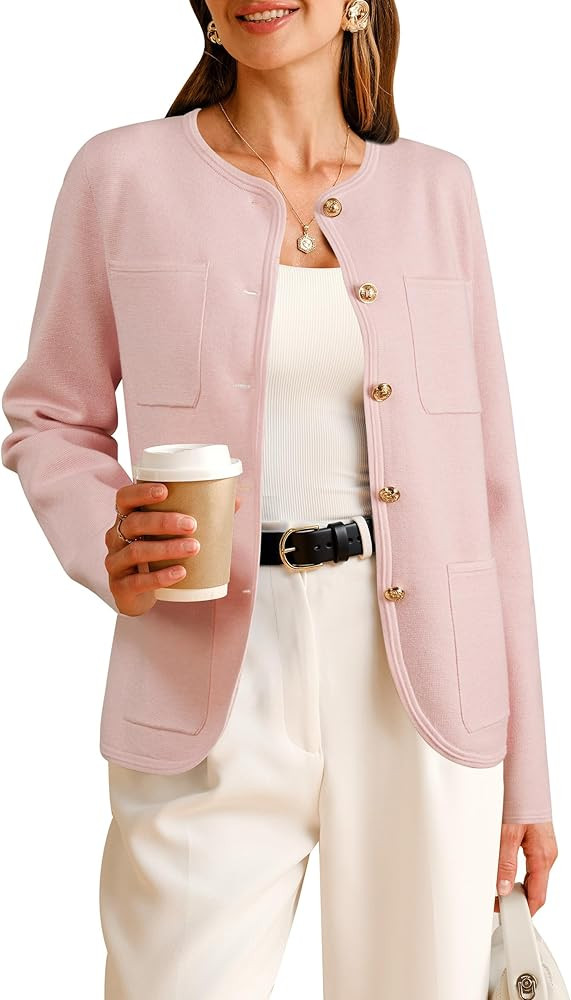 Arach&Cloz Womens Wool Blend Sweater Blazers Business Casual Jacket with Pockets 2026 | Amazon (US)