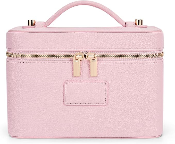 HiTotes Makeup Bag Vanity Case for Women Leather Cosmetic Bag Travel Toiletry Bags Portable Makeu... | Amazon (US)