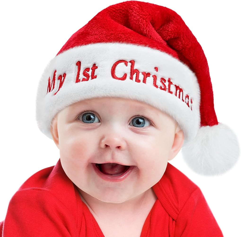 RJVW Baby Santa Hat: Christmas Hat for Infant, Baby Xmas Holiday Classic Santa Claus for Christma... | Amazon (US)