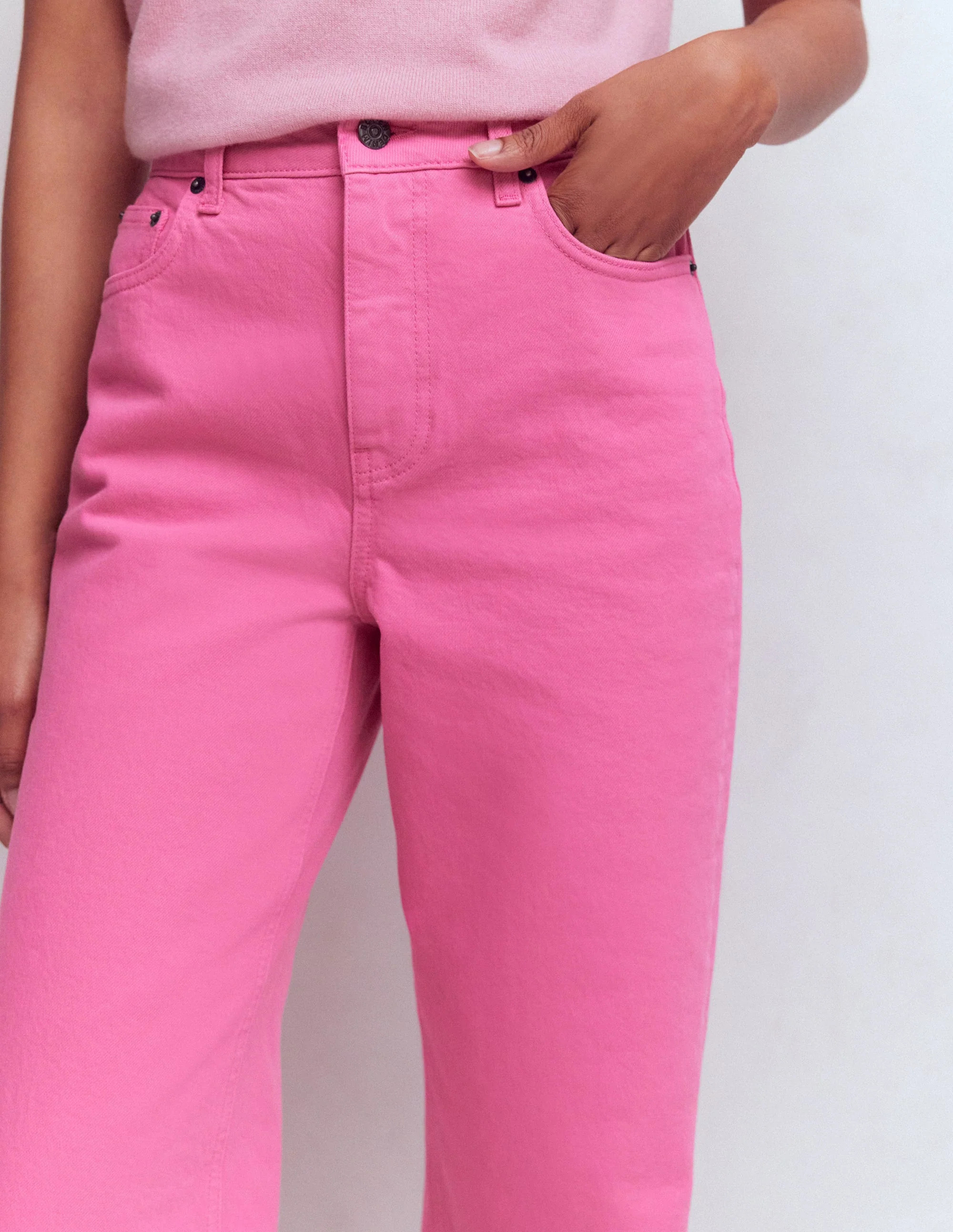 High Rise Column Leg Jeans-Bright Pink | Boden (US)