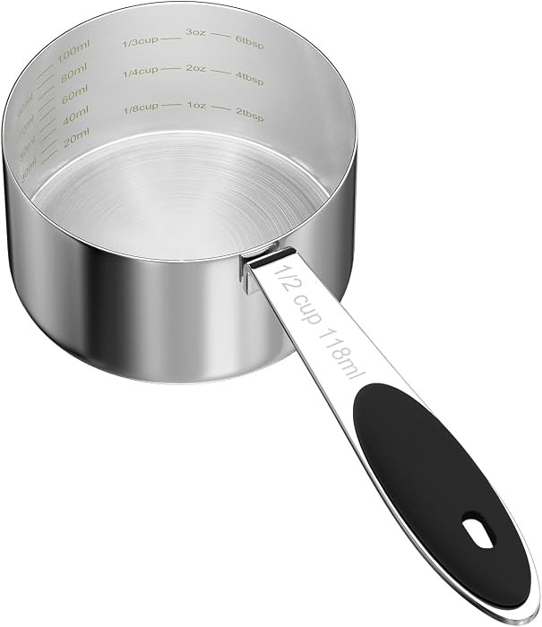 1PCS 1/2CUP(118ml) Dog Cat Food Scoop, Stainless Steel Measuring Cup, Metal Pet Scooper with Inne... | Amazon (US)