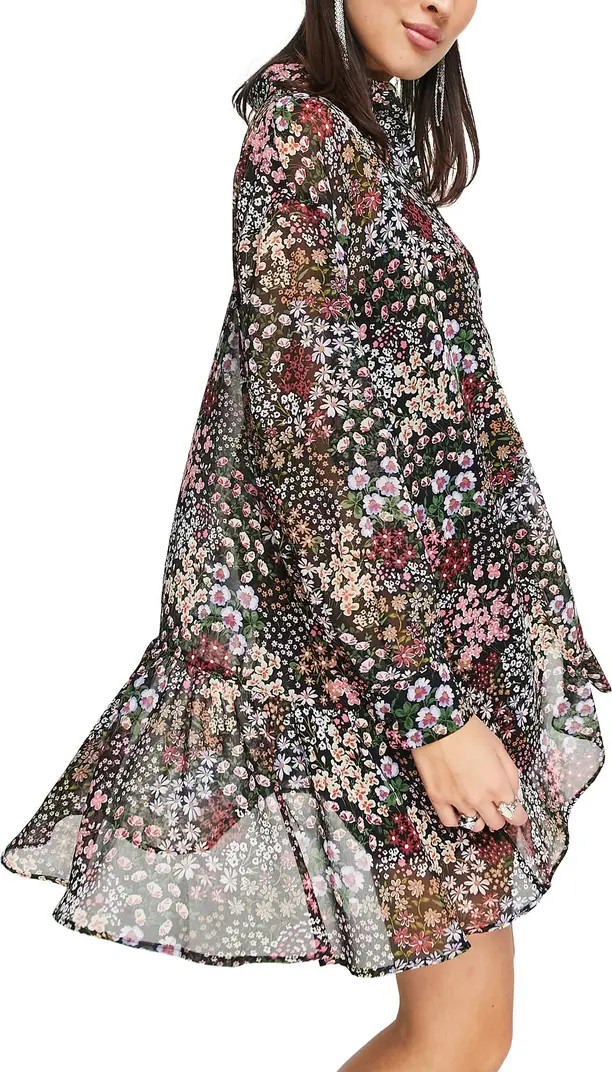 Topshop Chuck On Floral Long Sleeve Shirtdress | Nordstrom | Nordstrom