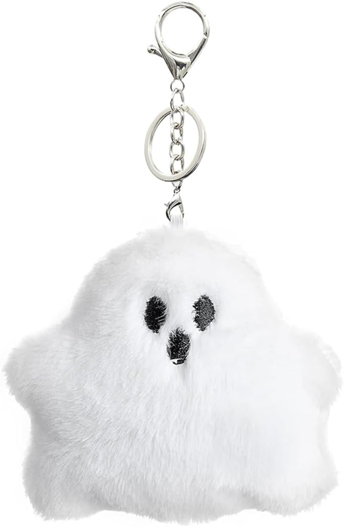 Miokkley Cute White Ghost Keychain, Halloween Bag Charm for Handbags Backpacks Purse Plush Keychains Accessories | Amazon (US)