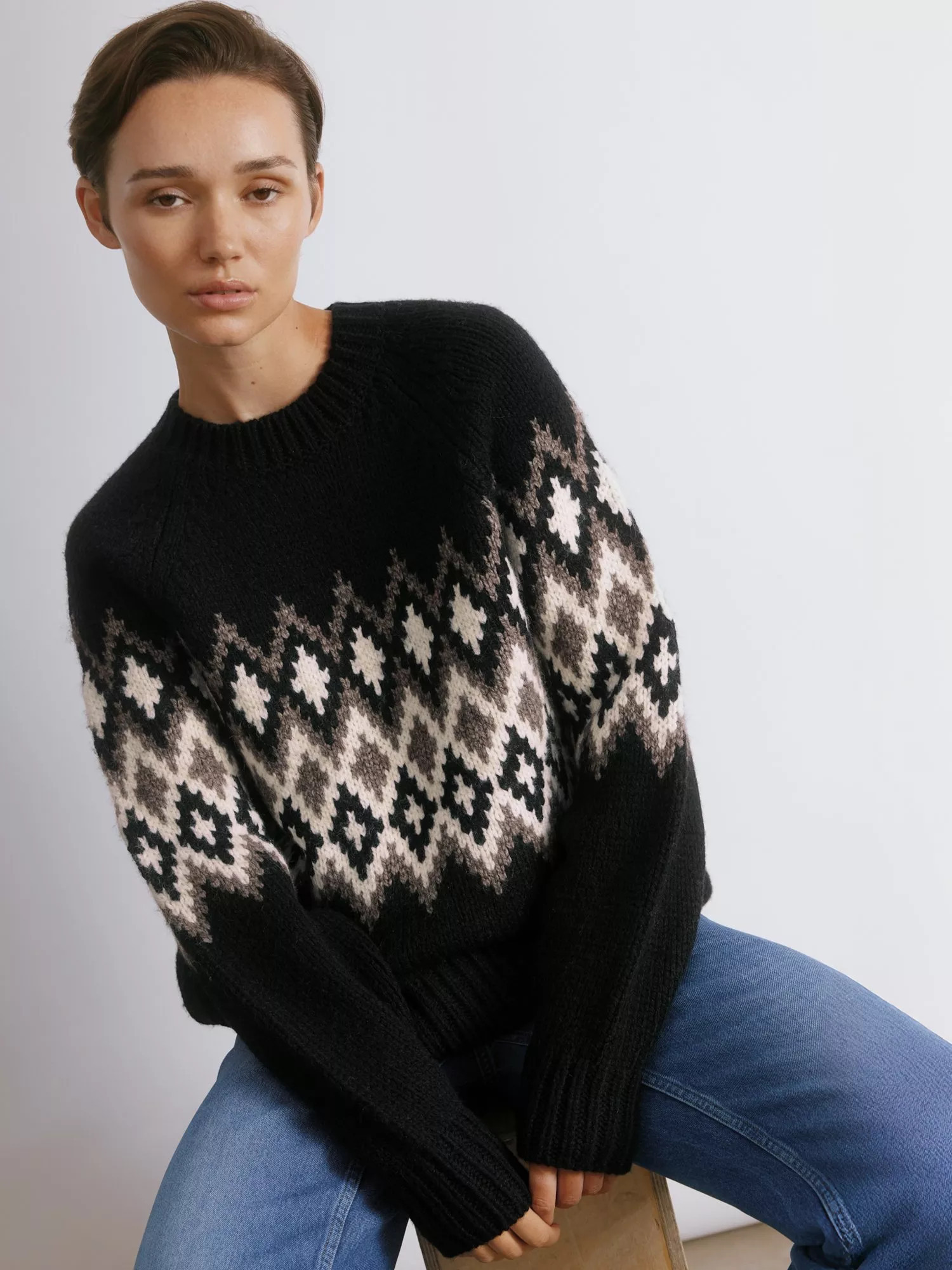 Albaray Chunky Fair Isle Wool Blend Jumper | John Lewis (UK)