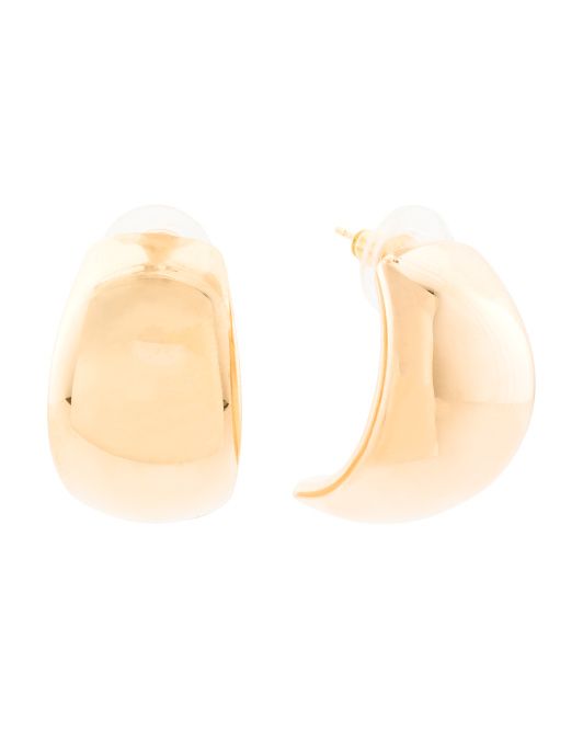 Made In Italy 14k Gold Bold Curved Post Earrings | TJ Maxx