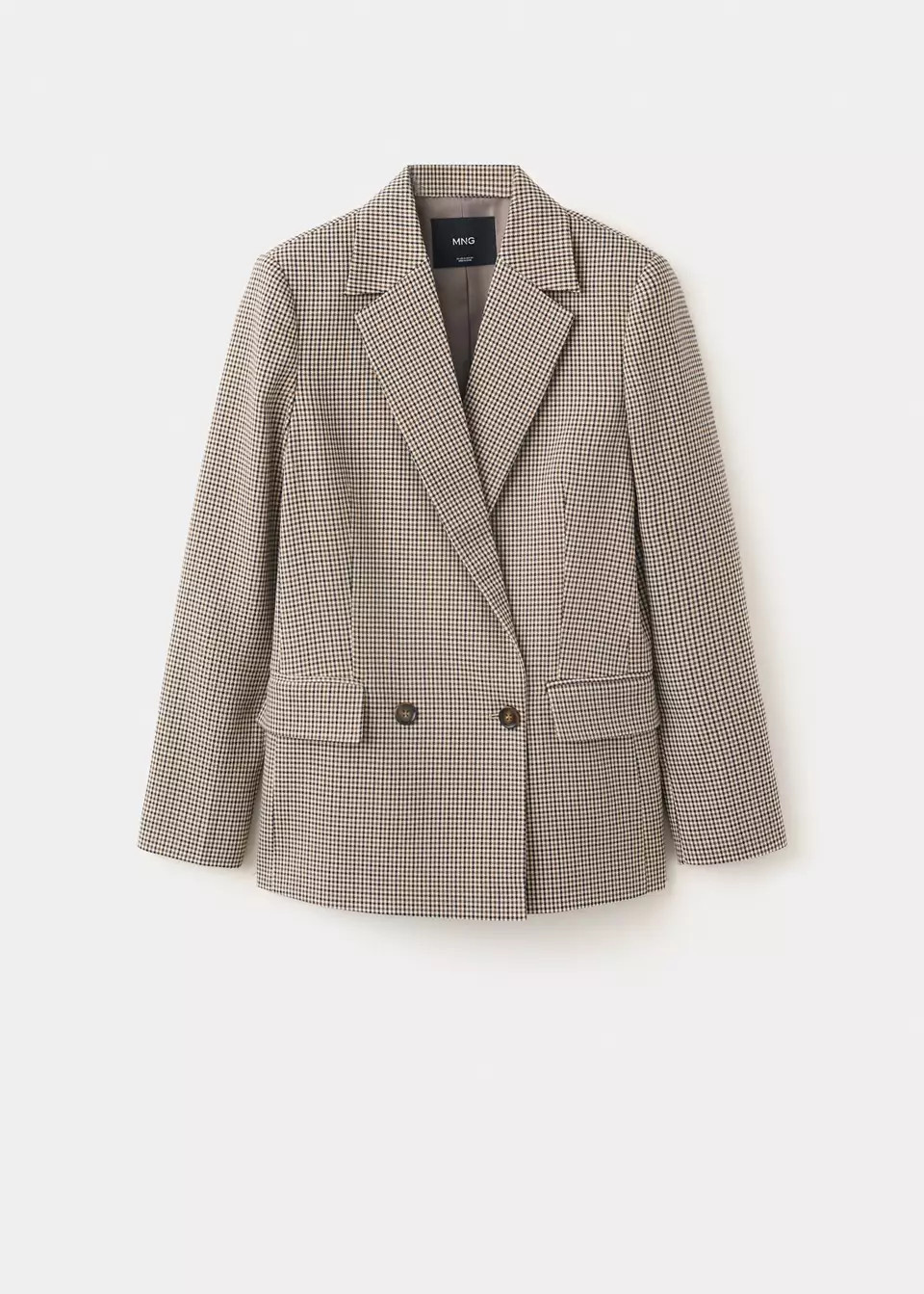 Double-breasted micro-houndstooth jacket | Mango (US/MX/AU)