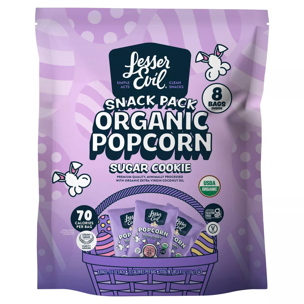 LesserEvil Sugar Cookie Easter Flavor - 8ct | Target