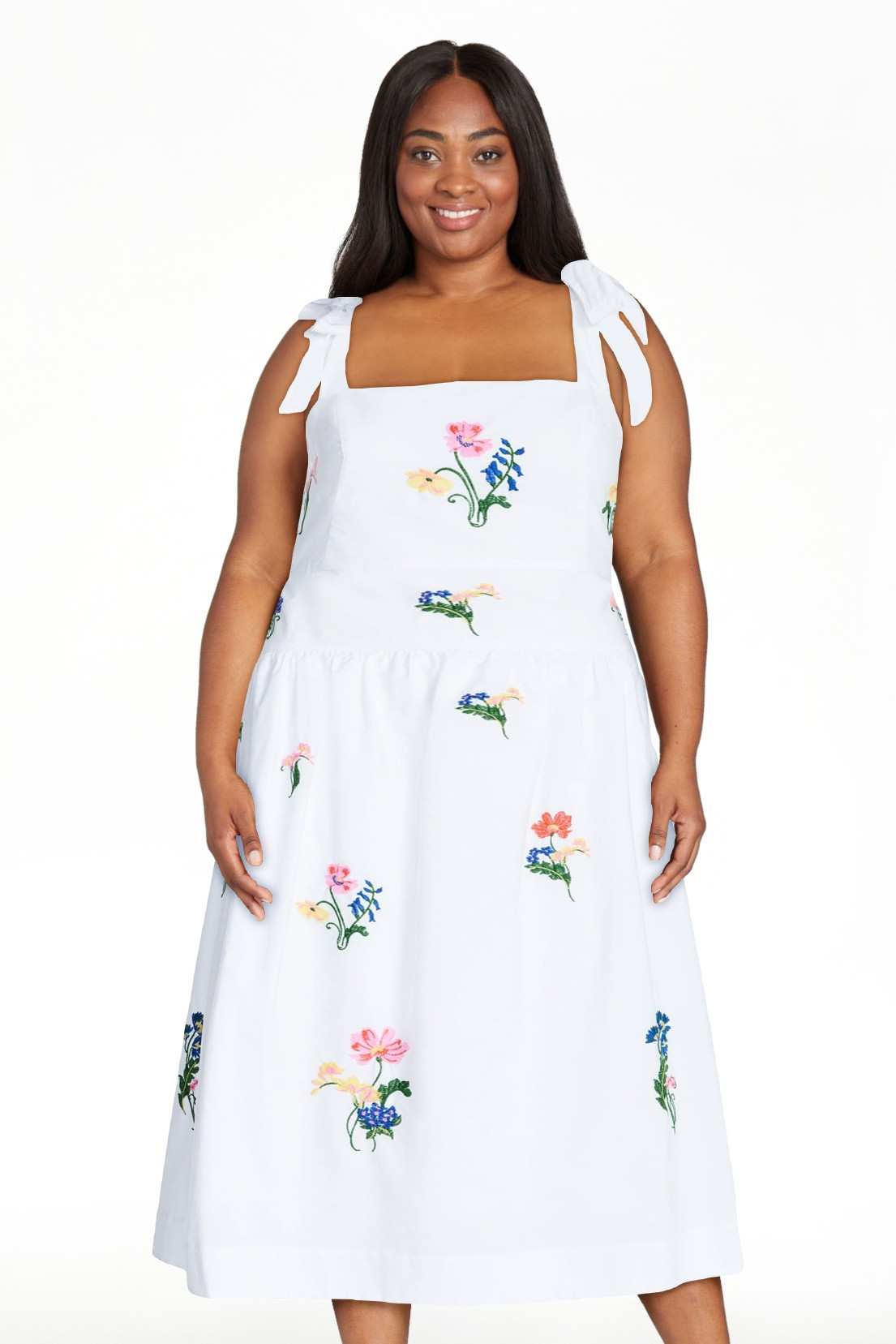 Free Assembly Women's and Women's Plus Embroidered Cotton Sleeveless Maxi Dress, Sizes XS-4X | Walmart (US)