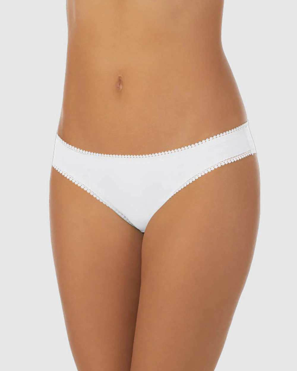 Cabana Cotton Hip Bikini Underwear - White | On Gossamer