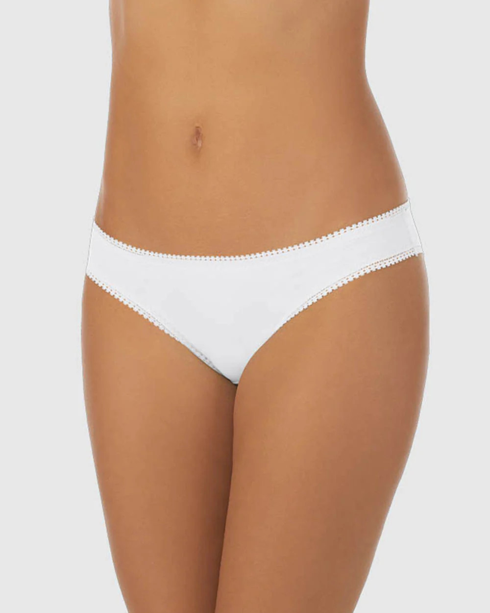Cabana Cotton Hip Bikini Underwear - White | On Gossamer