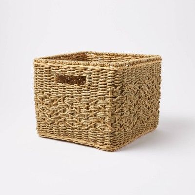 L Milk Crate Grass Handwoven - Threshold™ | Target