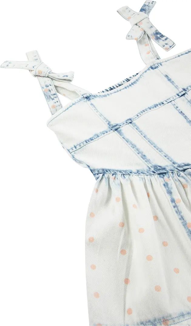 Kids' Dot Print Cotton Denim Sundress | Nordstrom