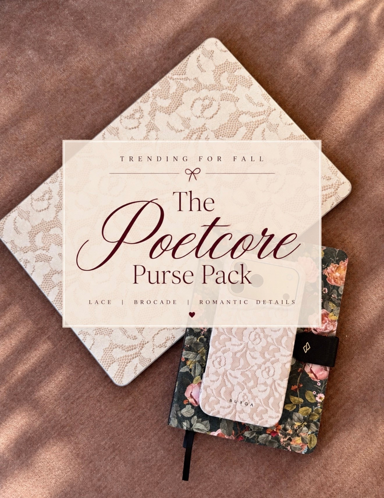 The Poetcore Purse Pack 🥀 Romantic lace phone case, lace tumbler, moody floral prints, fawn print, and vintage-inspired accessories. All the dreamy, feminine fall essentials in one place! 🤎✨ #Poetcore #FallAccessories #RomanticStyle #LTKFinds
