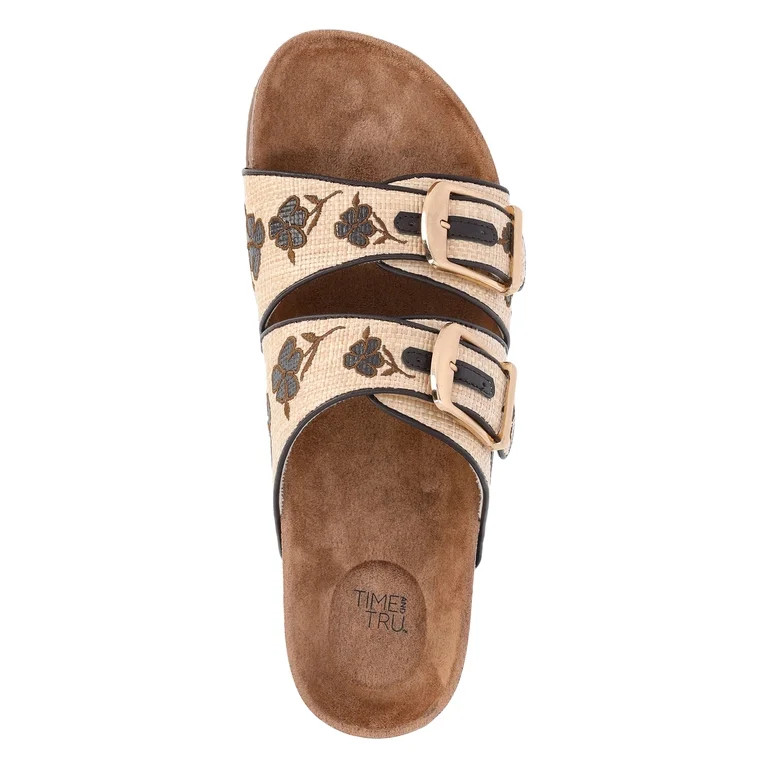 Time and Tru Women's Footbed Slide Sandals (Wide Width Available) | Walmart (US)