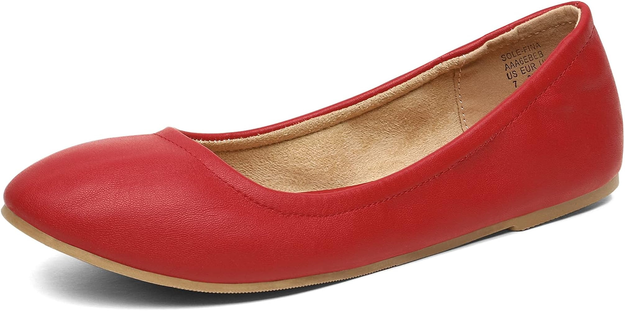 DREAM PAIRS Women's Sole-fina Solid Plain Walking Classic Ballet Flats Shoes | Amazon (US)