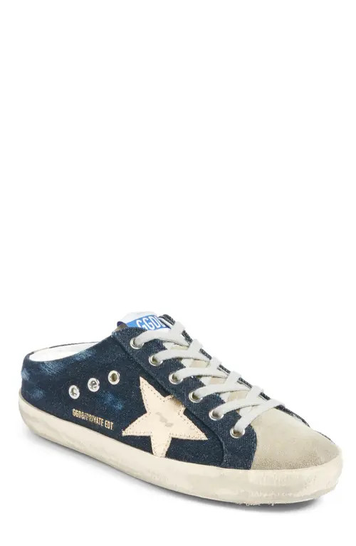 Golden Goose Sabot Mule Sneaker in Blue Denim/Ice/Gold at Nordstrom, Size 11Us | Nordstrom
