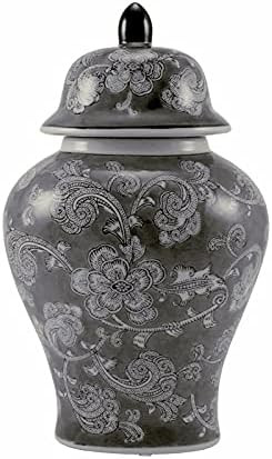 Cottage Flower Ceramic Cremation Urn - Large - Holds Up to 200 Cubic Inches of Ashes - Blue Ceram... | Amazon (US)