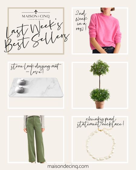 Last week’s best sellers include my fave new marble-look drying mat, gorgeous pearl necklace, the cutest topiary, and more!

#homedecor #winterdecor #winteroutfit #valentinesdayoutfit #pants #kitchenessentials #amazonfind 

#LTKhome #LTKfindsunder50 #LTKover40