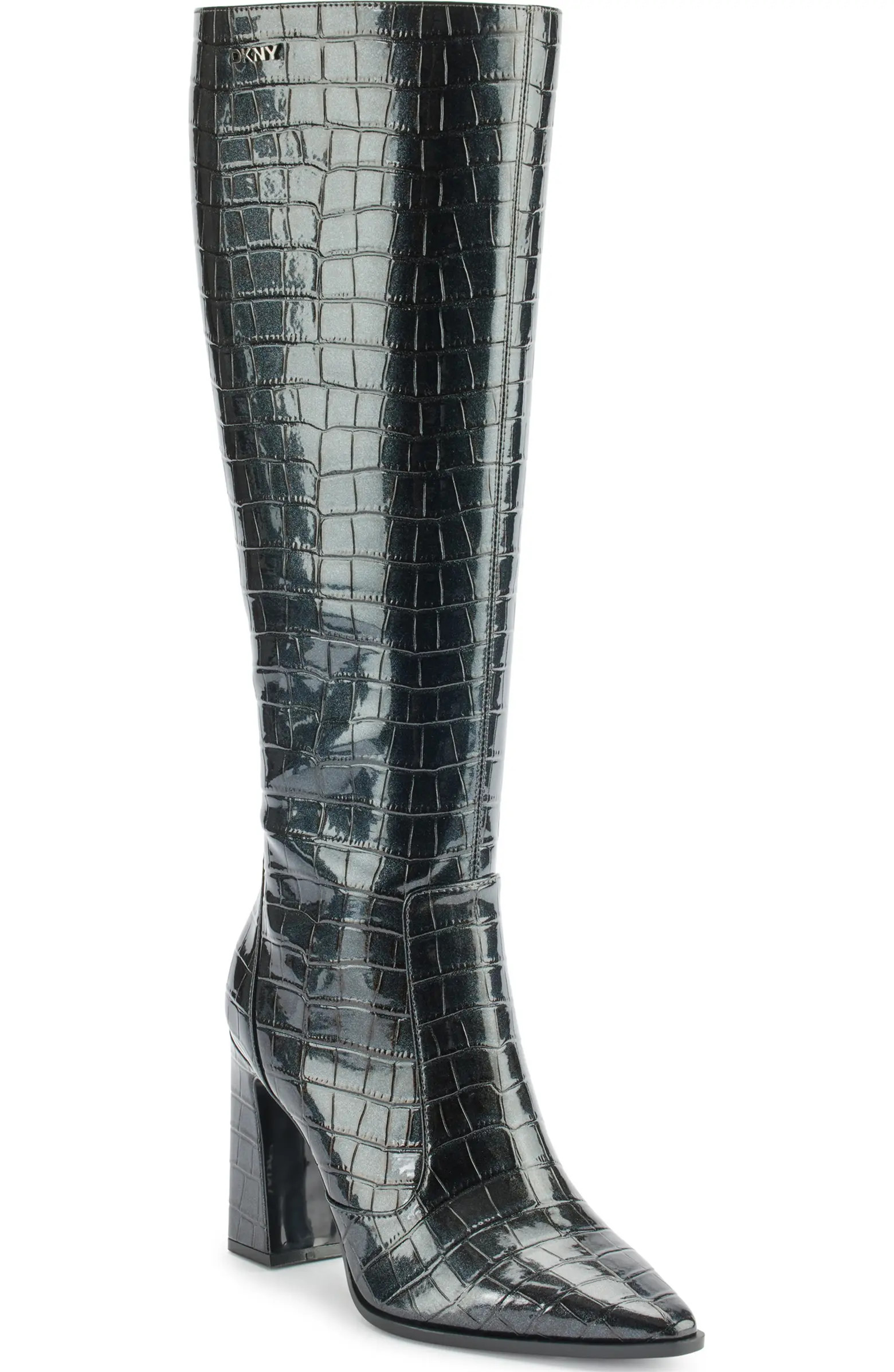 DKNY Shamira Croc Embossed Knee High Boot (Women) | Nordstrom | Nordstrom