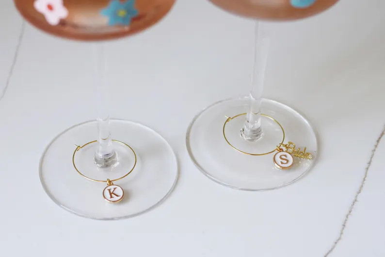 Personalized Name Drink Charms | Wine Glass Charms | Custom Name Glass Charms | Bachelorette Part... | Etsy (US)