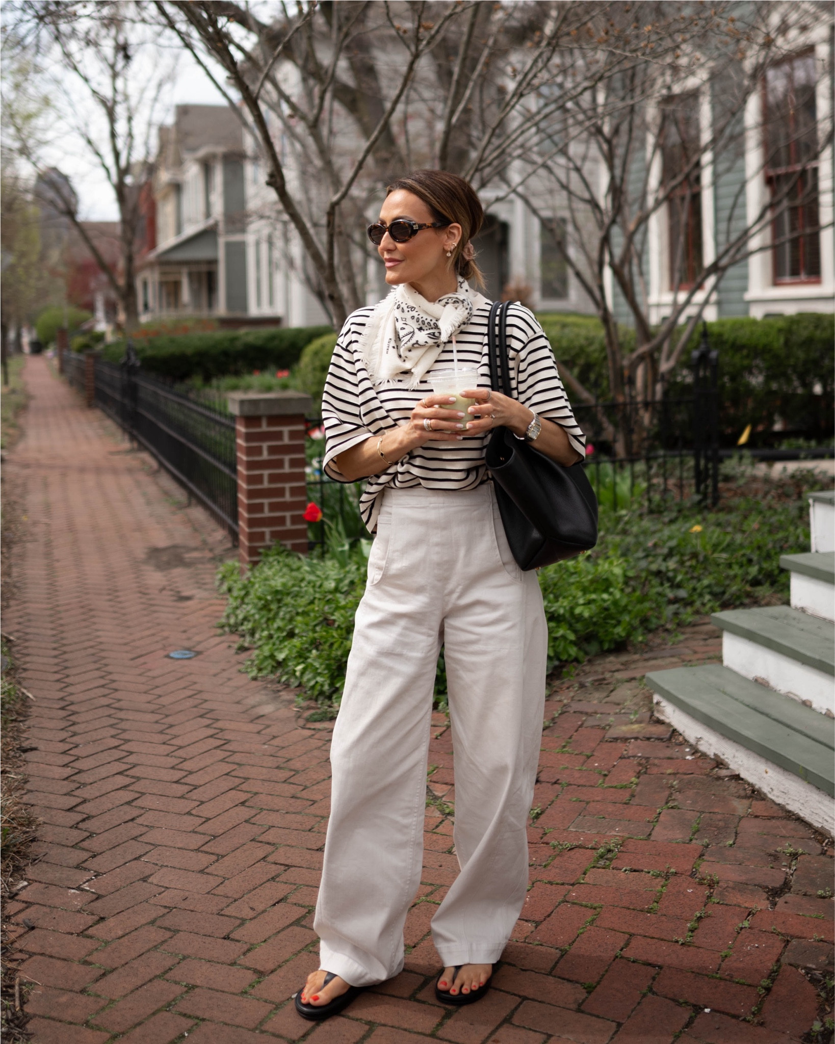 Ice matcha weatheri is officially on and so is this look 🍵☀️obsessed with the oversized tee + white-ish denim combo - both on sale rn, ends tonight! Size xs and 0 
Code: SPRING20 

#LTKootd #LTKSeasonal #LTKSaleAlert