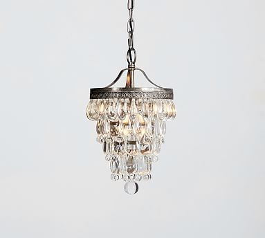 Clarissa Crystal Drop Small Round Chandelier, Petite, 9"" Diameter | Pottery Barn (US)
