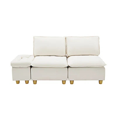 Minimalist Upholstered Sofa With Cup Holders And Storage Compartments | Wayfair North America