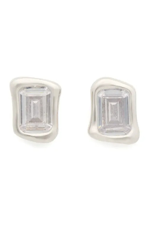 Kate Spade New York molten glass stud earrings in Clear/silver at Nordstrom | Nordstrom