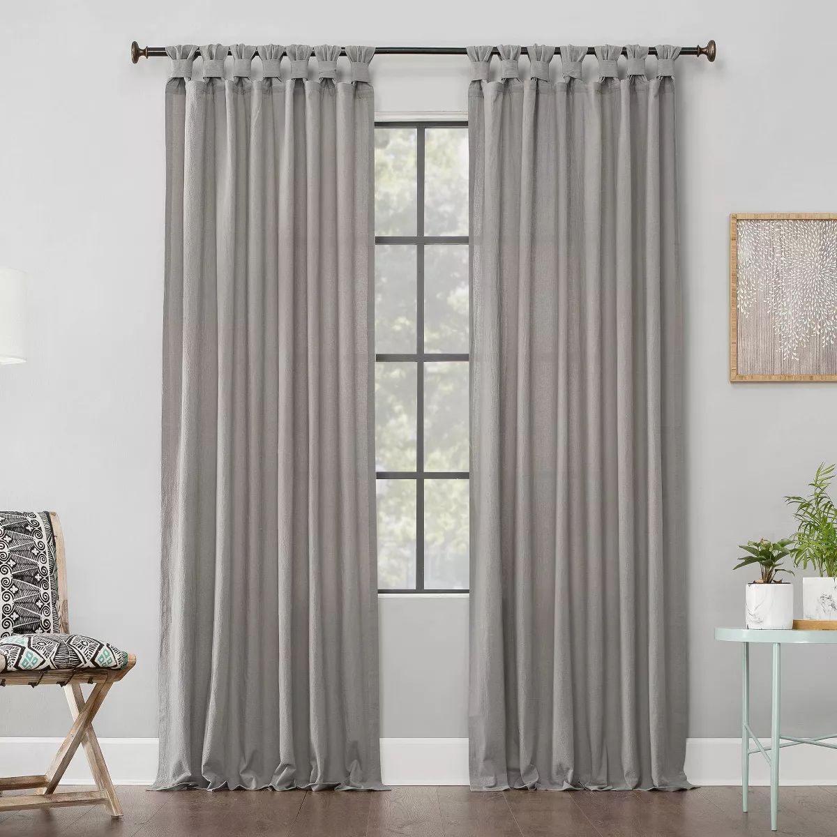 Washed Cotton Twist Tab Light Filtering Curtain Panel - Archaeo | Target