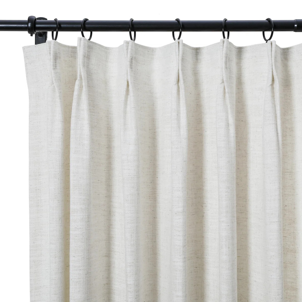 TWOPAGES Lined Curtain Faux Linen Pinch Pleat Curtain | Wayfair North America