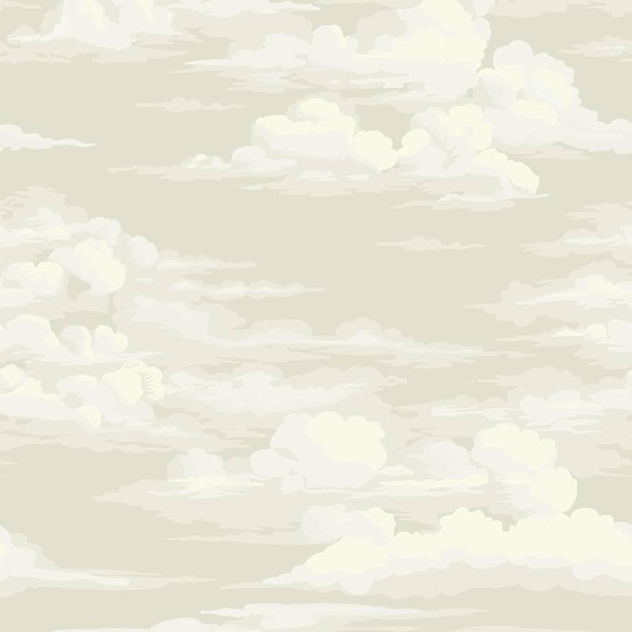 JiffDiff Wallpaper Peel and Stick White Cloud Wallpaper for Bedroom Mural Grey Wallpaper 17.3" x ... | Amazon (US)