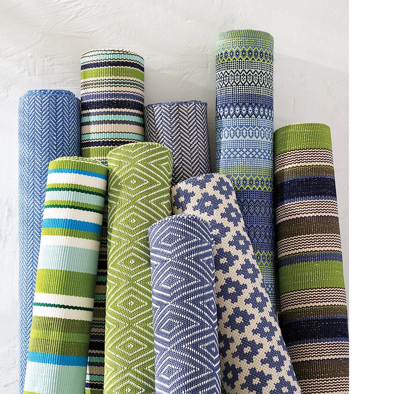 Samode Denim/Ivory Handwoven Indoor/Outdoor Rug | Annie Selke