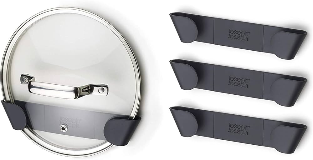 Joseph Joseph Cupboard Store - Set of 4 Pot and Pan Lid Holders Self Adhesive Wall Mount Storage ... | Amazon (US)